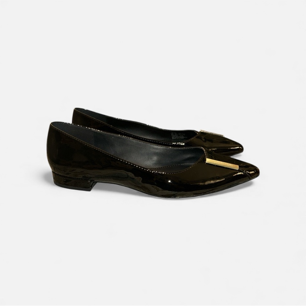 Calvin Klein Arline Black Patent Leather Flats Size 8.5 - Picture 9 of 10
